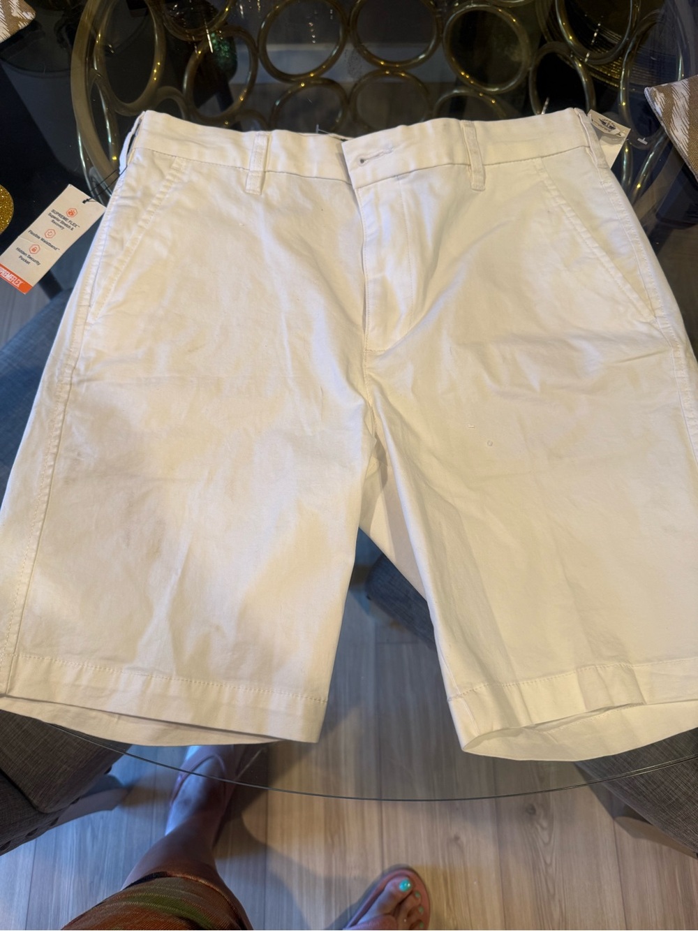Dockers White Flat-Front Chino Shorts